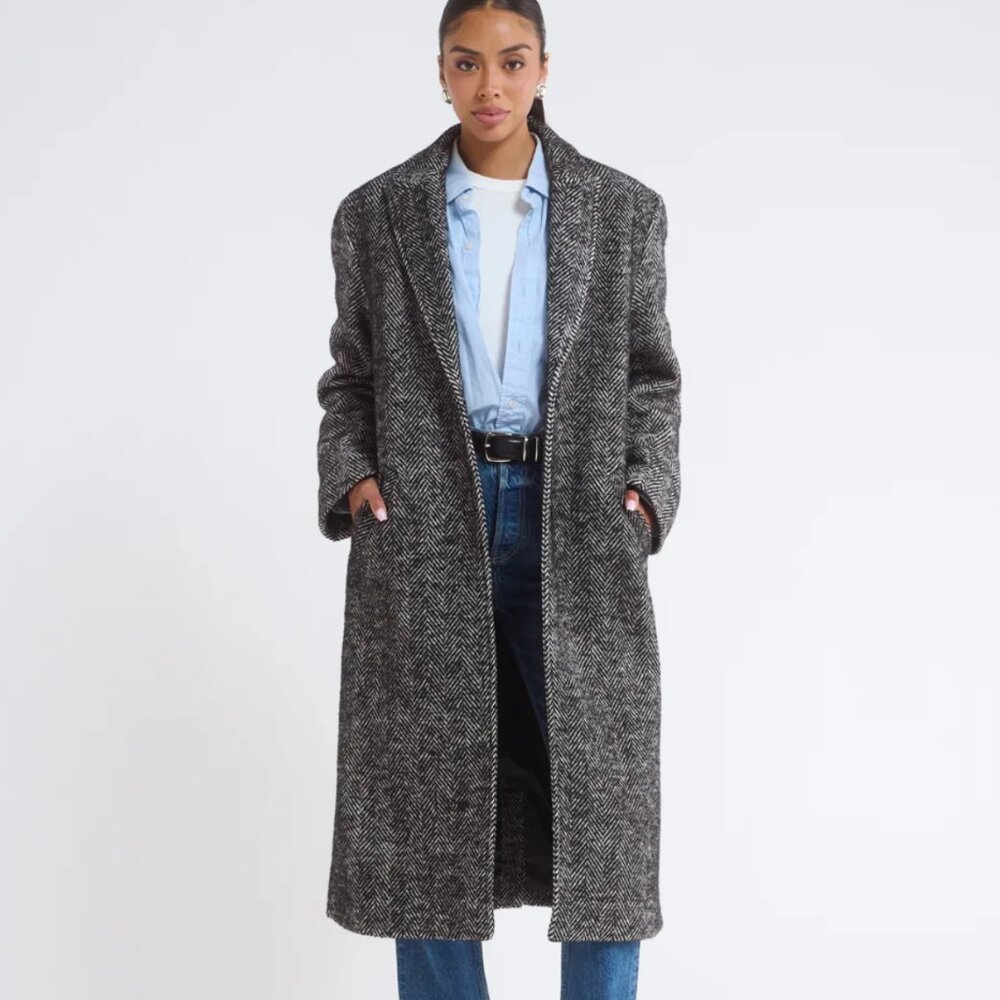 NWT Rumored Sinatra Herringbone Coat